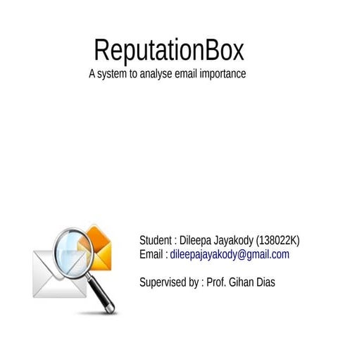ReputationBox : A system to analyse email importance