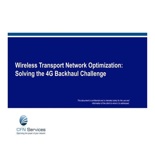 Solving the Mobile Backhaul Challenge
