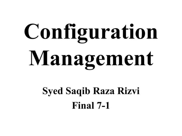 Configuration Management