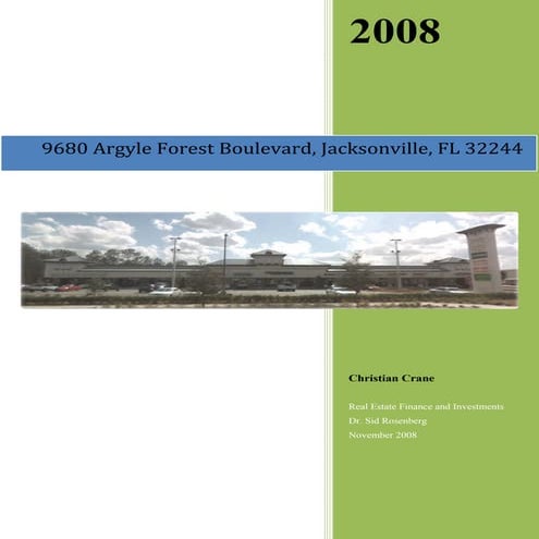 Retail Shopping Center Financial Analysis Project