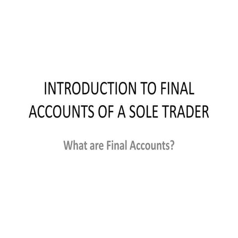 Final accounts