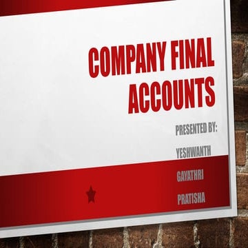Company Final accounts