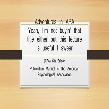 APA Overview for Secondary Paper CAP 115 GVSU Lecture Days 1 & 2 