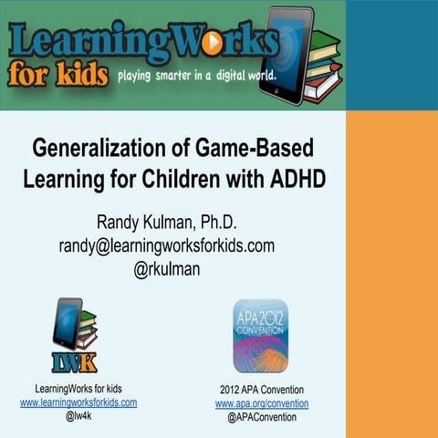 Generalization of Game-Based Learning for Children with ADHD