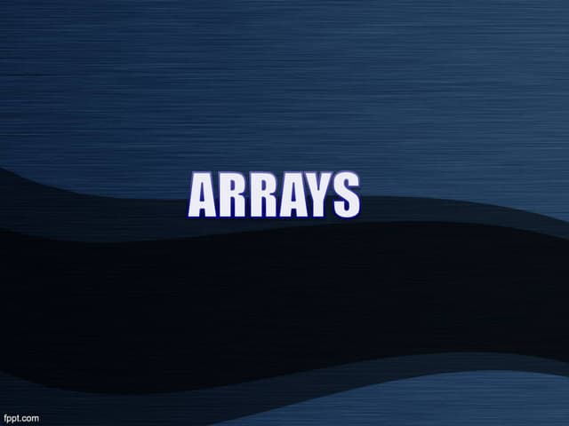 Arrays Basics | PPT