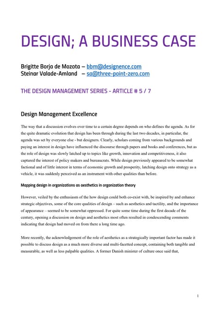 Design Management Excellence 