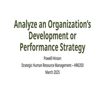 Final Assignment for human resources and performance strategy | PPTX
