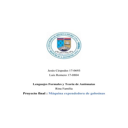 Autómata Maquina Expendedora - UNIBE