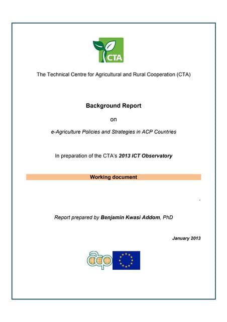 Final background report - e-agriculture strategies in ACP