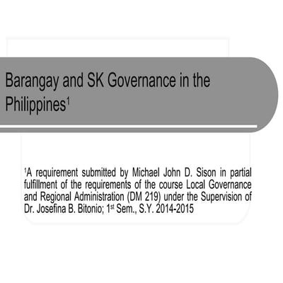 Barangay & SK Governance