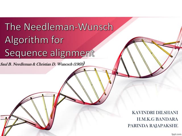 The Needleman-Wunsch Algorithm for Sequence Alignment 