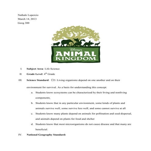 Lion King Lesson Plan | PPT