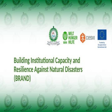 Building Institutional Capacity and Resilience Against Natural ...