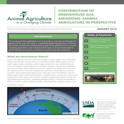 Contribution of greenhouse gas emissions: animal agriculture in perspective