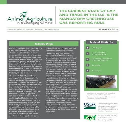 The current state of cap-and-trade in the U.S. and the mandatory greenhouse g...