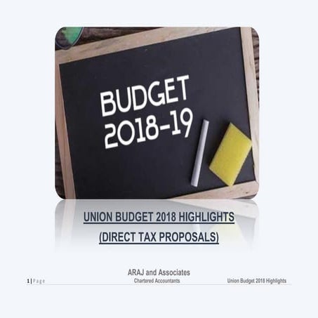 Highlights of Union Budget 2018