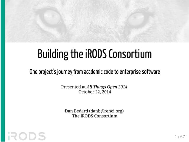 Building the iRODS Consortium