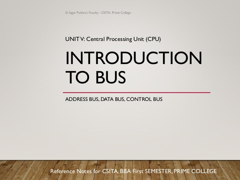 Introduction to Bus Address, Data, Control Bus