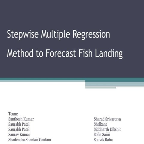 Statistics Case Study - Stepwise Multiple Regression