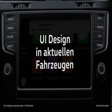 UI Design in aktuellen Fahrzeugen auf dem Markt