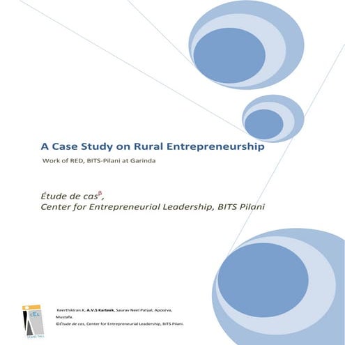 A Case Study on Rural Entrepreneurship