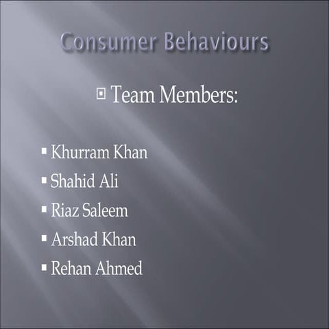 Consumer Behaviour 