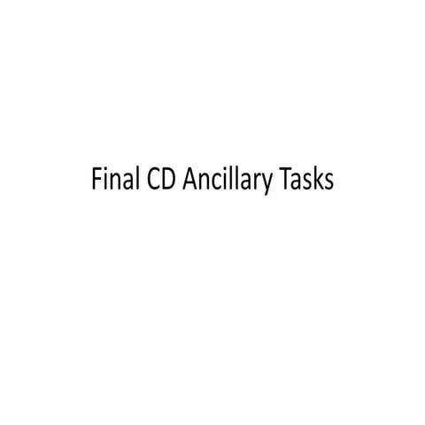Final cd ancillary tasks