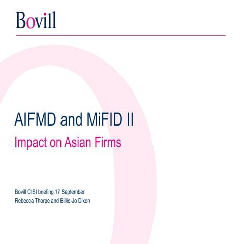 AIFMD and MiFID II