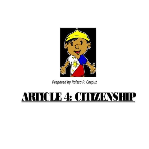 ARTICLE 4: CITISENSHIP