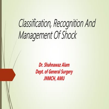classification,recognition and management of shock