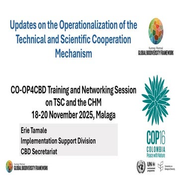 Updates on the Operationalization of the Technical and Scientific Cooperation...