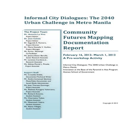 Community Futures Mapping Documentation DRAFT | PDF