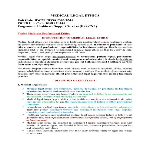 Ethics in Medical Laboratory Science practice | PPTX