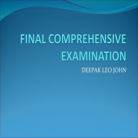 Final Comprehensive Examination | PPT