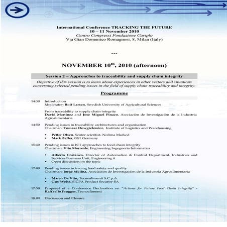 Session 2: International conference "Tracking the future"