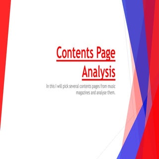 Final contents page analysis