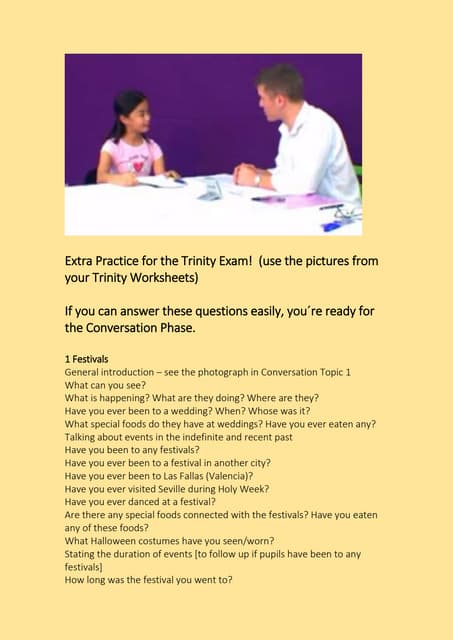 Trinity Conversation Questions