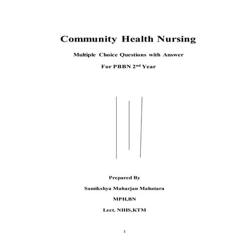 Community Health Nursing MCQs Purbanchal University Nepal