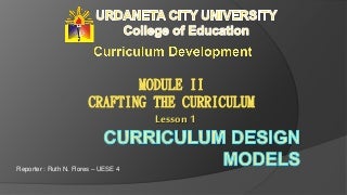 Curriculum Design Models