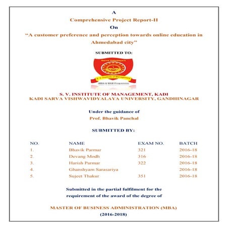 A consumer preference and perception towards online education in Ahmedabad city