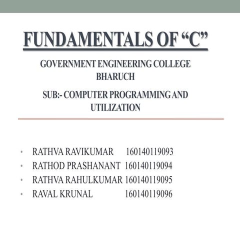 FUNDAMENTAL OF C | PPT