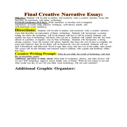 Final creative narrative essay