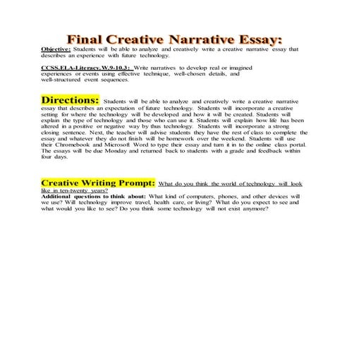 Final creative narrative essay