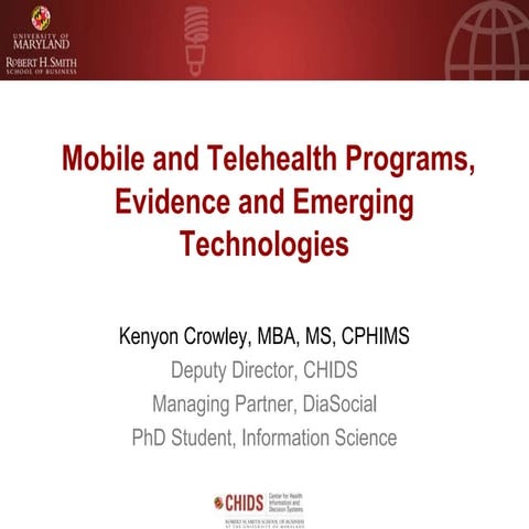 Mobile and Telehealth Programs Evidence and Emerging Technologies