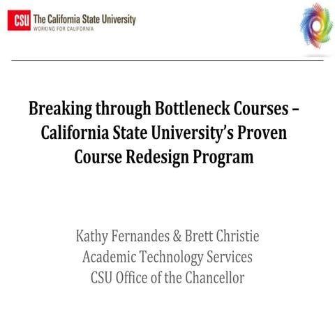 CSU Course Redesign with Technology, October 2014 | PPT