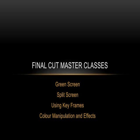 Final cut master classes for blog