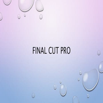 Q4: Final Cut Pro