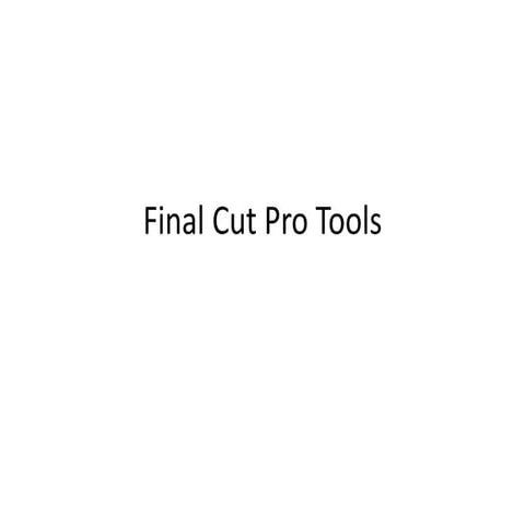 Final cut pro tools
