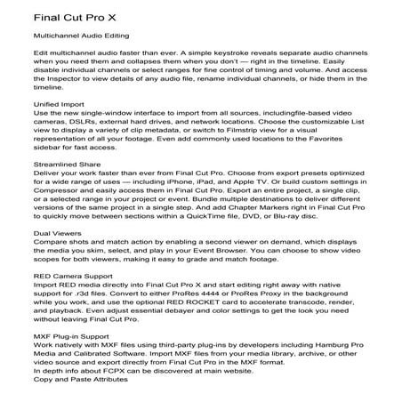 Final Cut Pro X | PDF