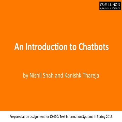 An Introduction to Chatbots | PPT
